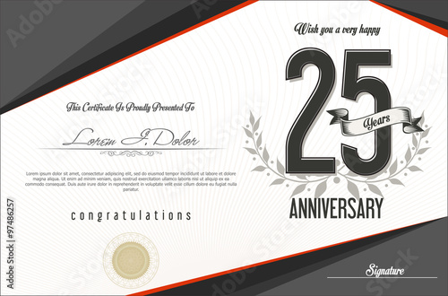 Anniversary retro vintage background 25 years