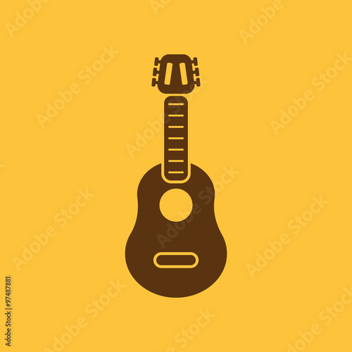 The guitar icon. Music and guitarist, musician symbol. Flat