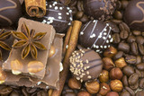 chocolate, coffee, spices and nuts