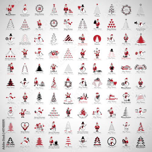 Christmas Icons And Elements Set - Vector Illustration