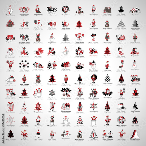 Christmas Icons And Elements Set - Vector Illustration, Graphic Design. Collection Of Xmas Icons. For Web, Websites, Print, Presentation Templates, Mobile Applications And Promotional Materials