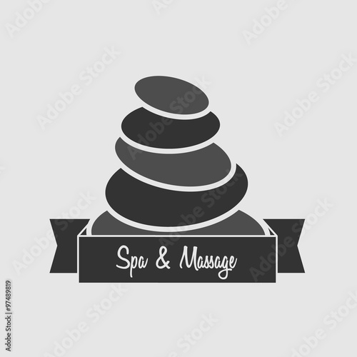 template logo for Spa & massage, beauty salon, massage area, yoga center, with spa stones