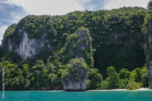 The Trees covered Cliffs. Koh Hong Island at Phang Nga Bay near Krabi and Phuket. Thailand.