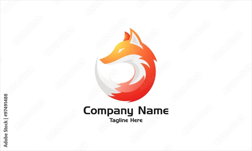 Obraz premium Circle Fox Logo Vector