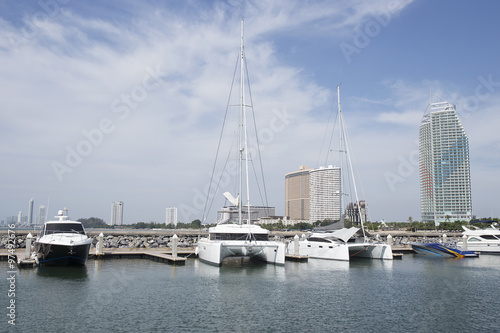 The Yacht are moored at port