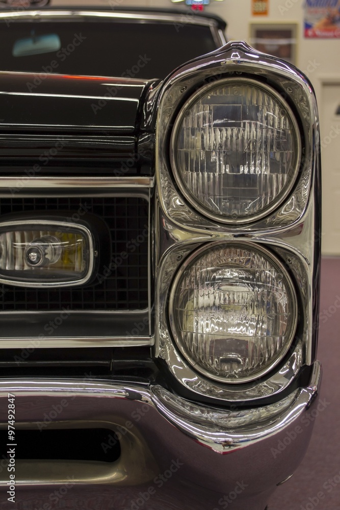Classic purple car headlights