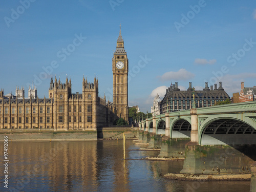 Westminster Bridge and Houses of Parliament in London #97492866