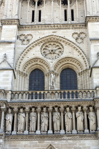 Paris - West facade of Notre Dame Cathedral. . Part of The King's Gallery