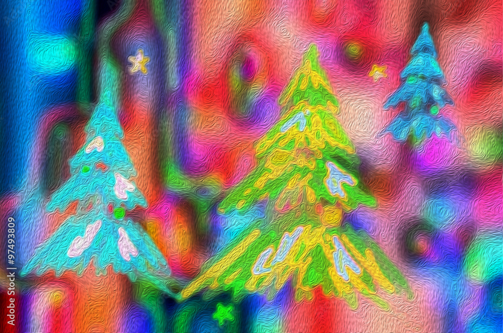 Christmas tree colorful abstract background