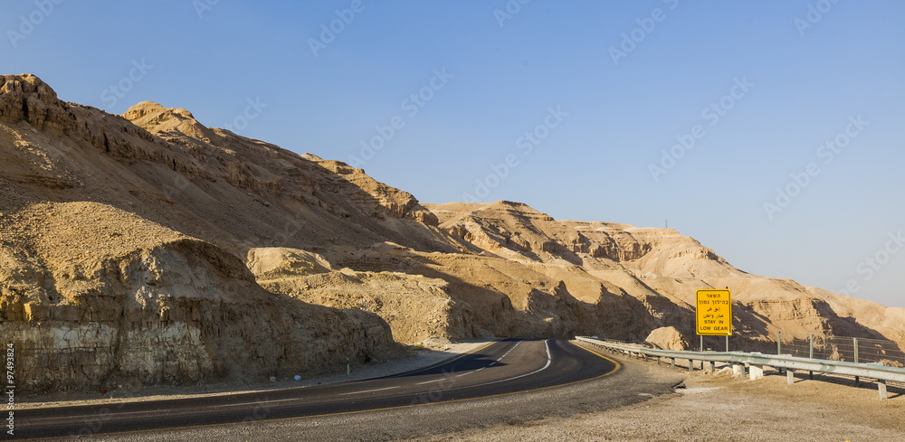 Road in Judean desert. Israel.