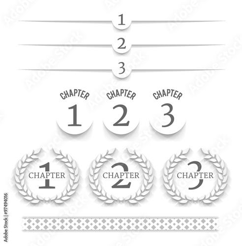 Set of chapter dividers on white background. EPS10.
