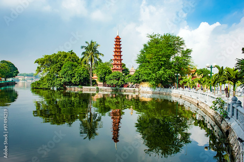 Canvas Print Tran Quoc pagoda in Ha Noi capital of Vietnam.