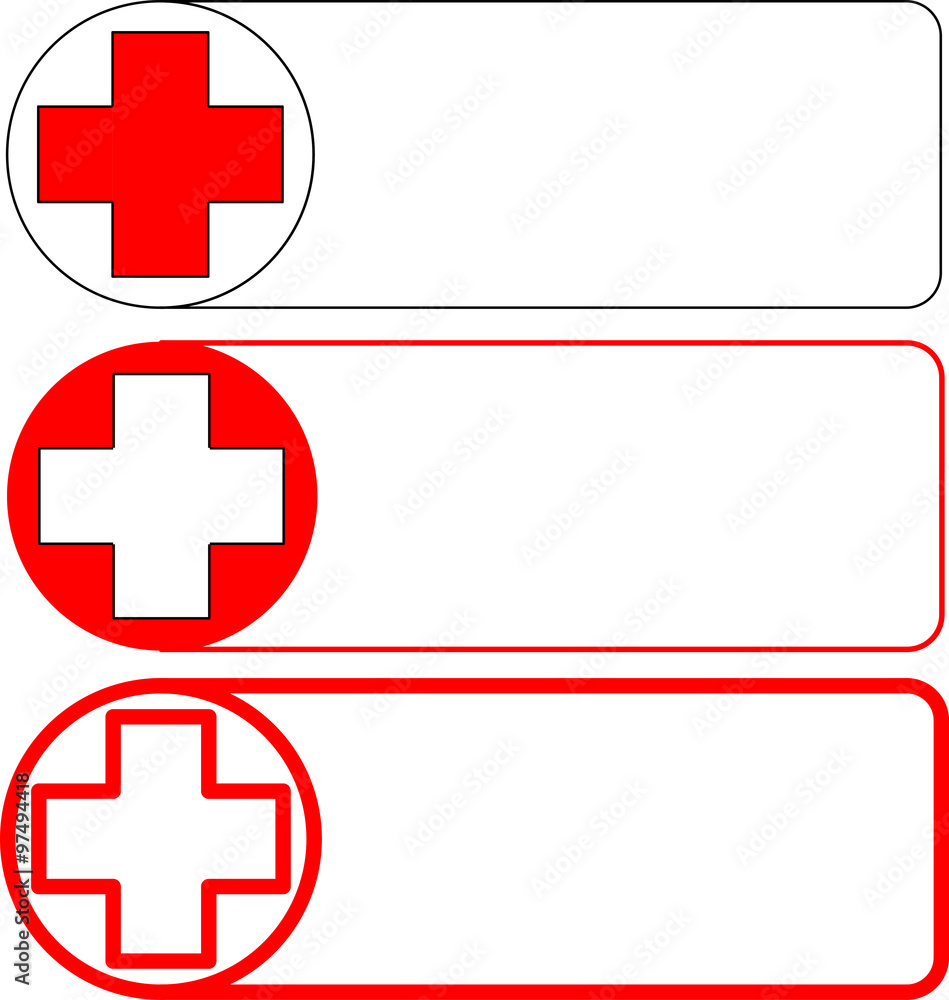 Fototapeta premium Three banners suitable for medical topics