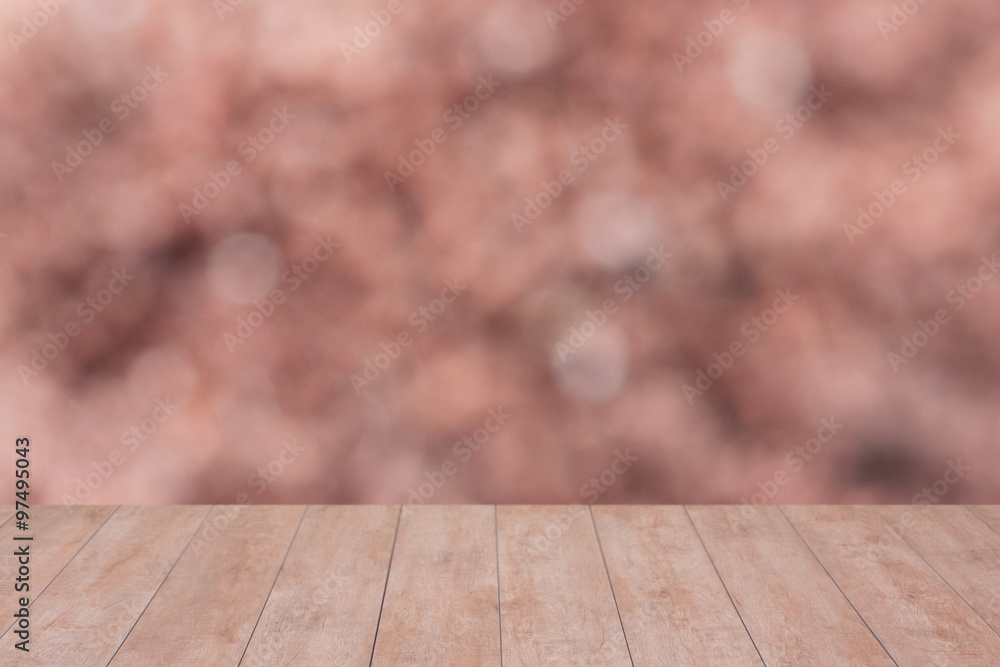Wood table top on color abstract blurred background. ready for product display Wood table top on color abstract blurred background. ready for product display