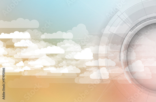 Integration technology with nature, sky. Best ideas for Business