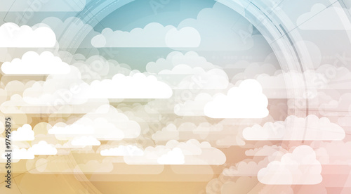 Integration technology with nature, sky. Best ideas for Business