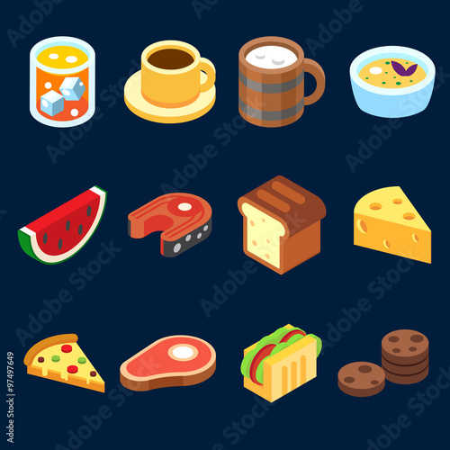 game icons set different food for higher health level