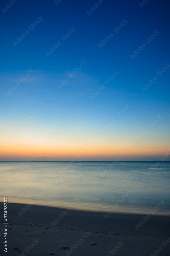 Minimalistic seascape at twilight