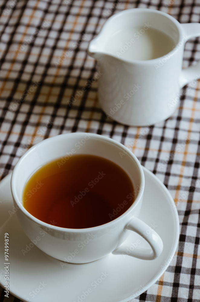Cup of Tea and Milk for Tea Break.