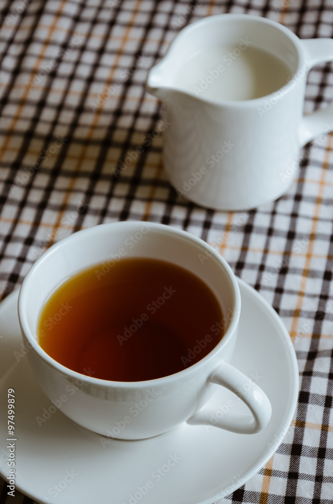 Cup of Tea and Milk for Tea Break. Cup of Tea and Milk for Tea Break.
