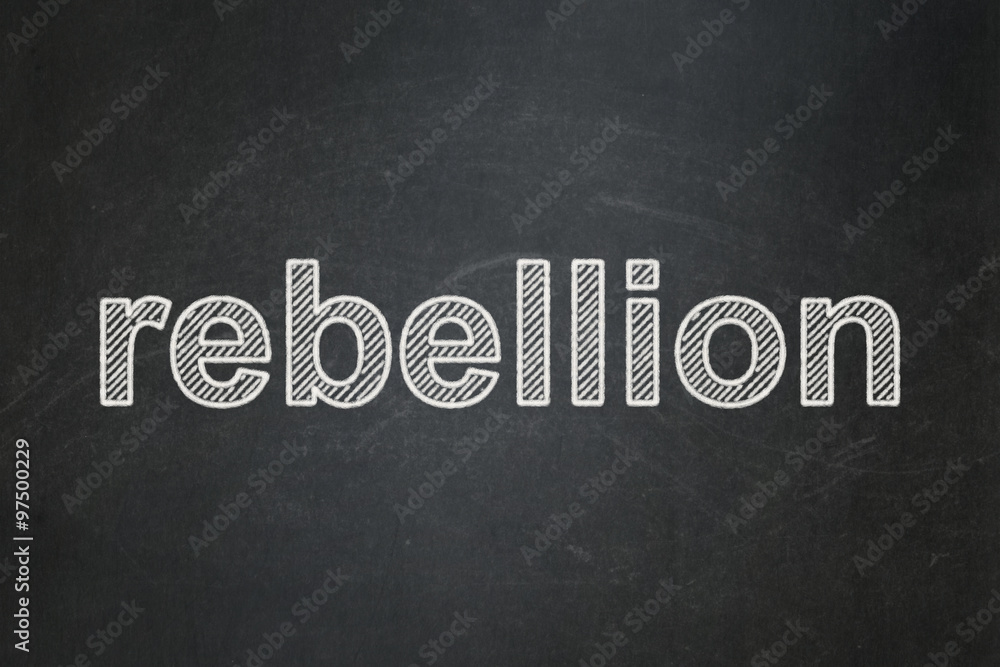 Obraz premium Politics concept: Rebellion on chalkboard background
