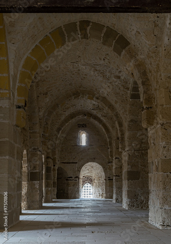 A passage at an old historical castle in Alexandria  Egypt
