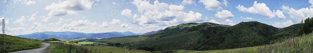Mountain panorama with the road Mountain panorama with the road