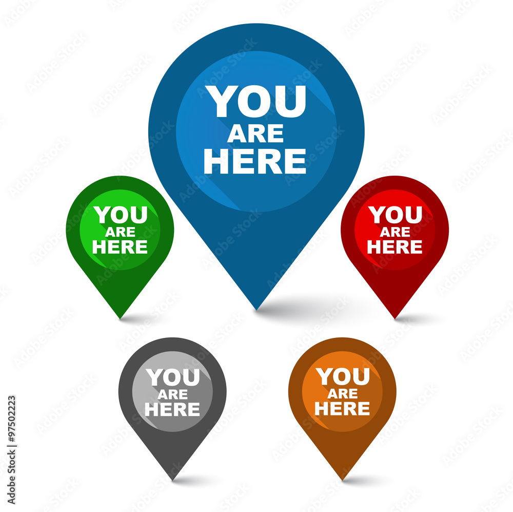 set map colorful pointers you are here set map colorful pointers you are here