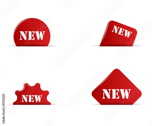 set four red elements new