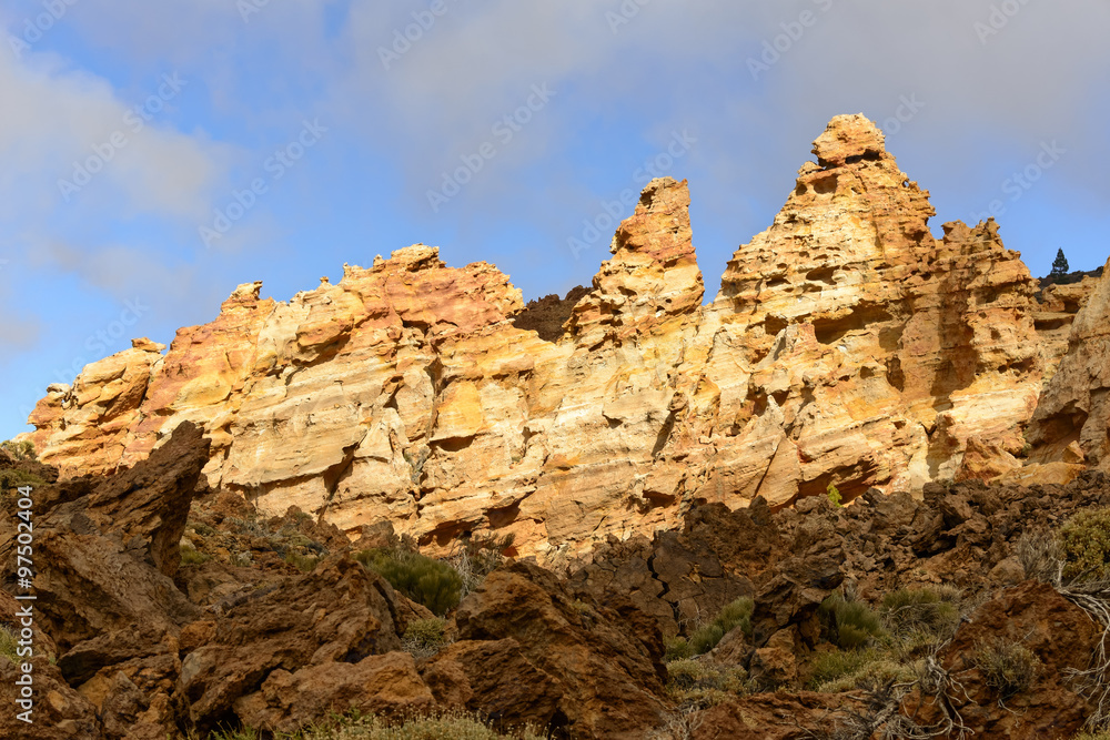 Lavafelswand am Teide