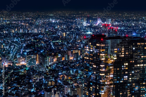 新宿のからの夜景 Night view of the Tokyo Shinjuku