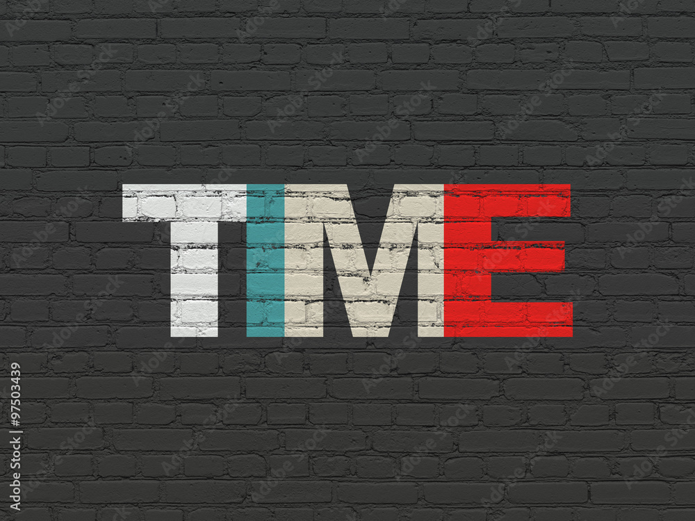 Obraz premium Timeline concept: Time on wall background