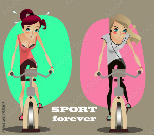 cartoon girls on the sports trainers