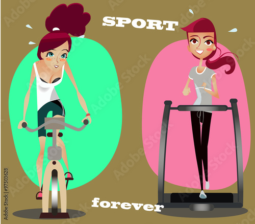cartoon girls on the sports trainers