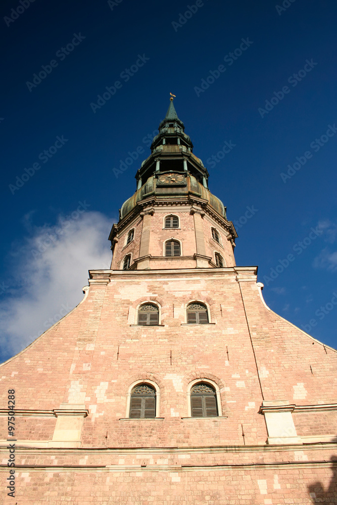  Tower of St. Peter's Church in Riga. 