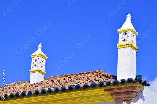 Typical Portuguese chimney pots photo