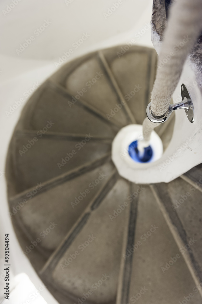 Old Spiral Staircase with rope handrail