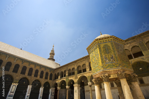 Syria. Damascus. Omayyad Mosque - south-western part of courtyard with the Dome of the Treasury
