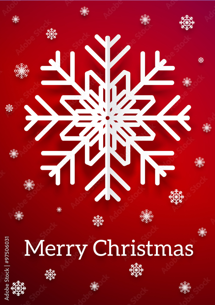Fototapeta premium Christmas snowflake card