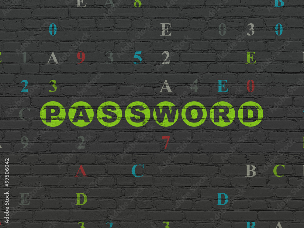 Privacy concept: Password on wall background Privacy concept: Password on wall background