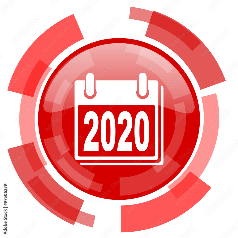 new year 2020 red glossy web icon new year 2020 red glossy web icon