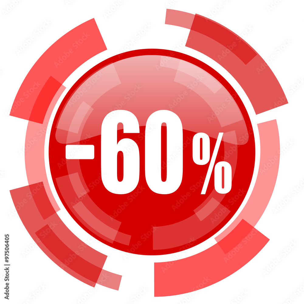 60 percent sale retail red glossy web icon 60 percent sale retail red glossy web icon