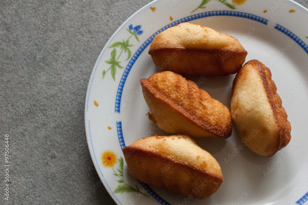 Madeleines in a plate