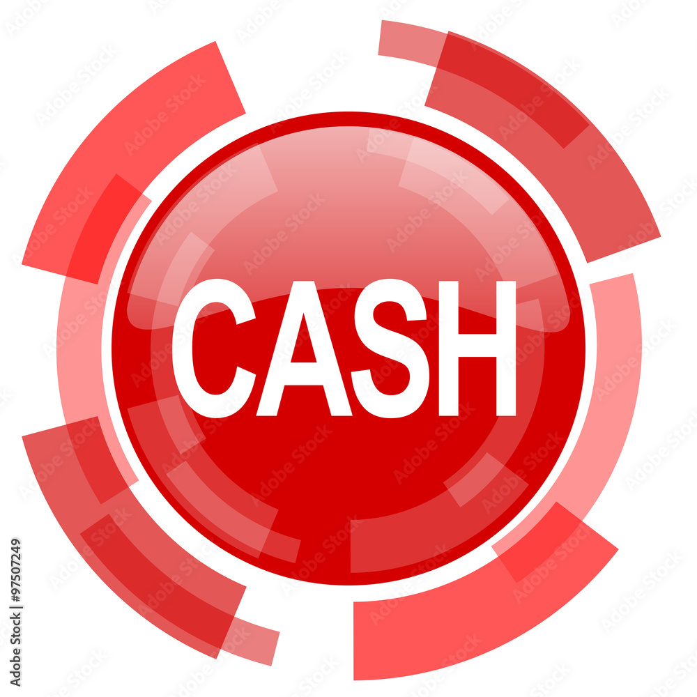 cash red glossy web icon