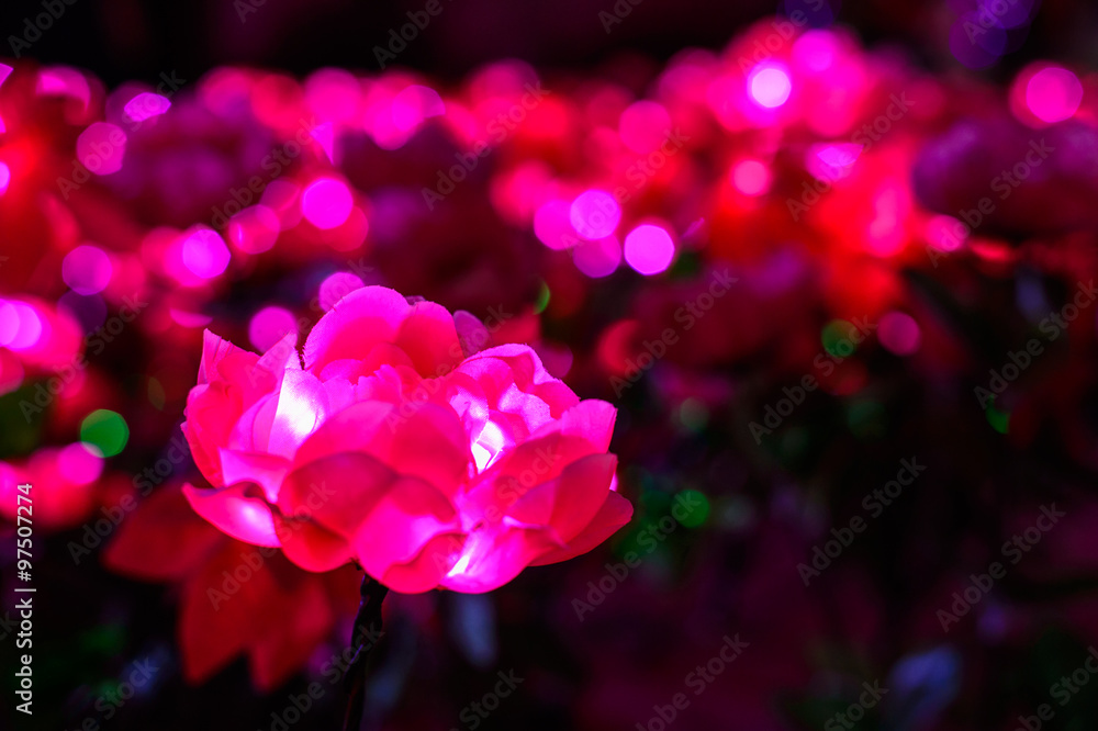Obraz premium Blurred lights with bokeh effect Background