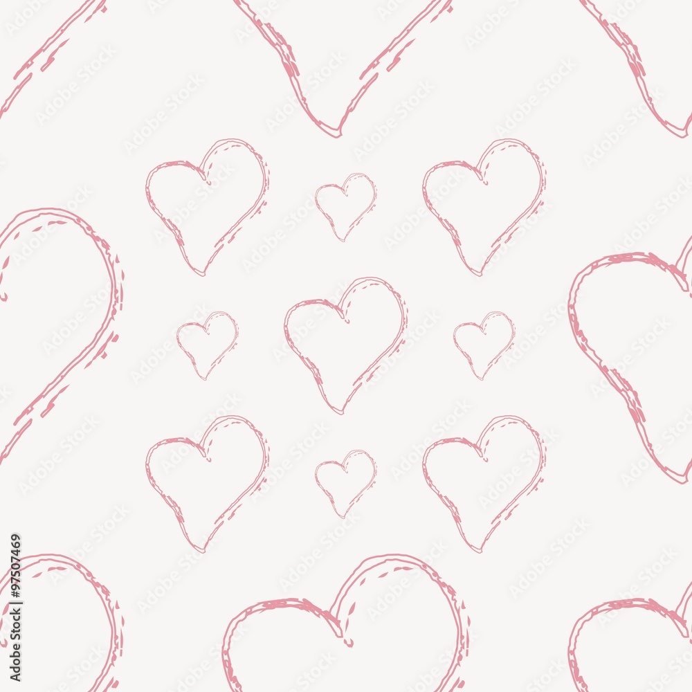 Seamless pattern with hearts. Vector repeating texture Seamless pattern with hearts. Vector repeating texture