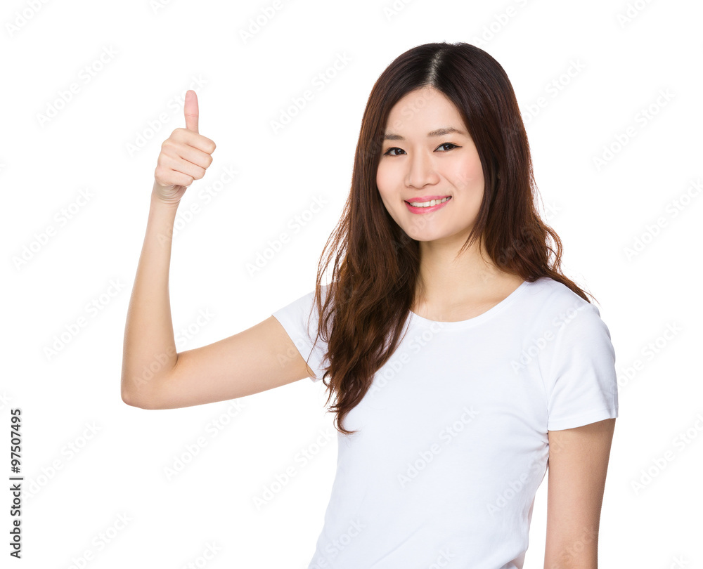 Young Woman showing with thumb up gesture Young Woman showing with thumb up gesture