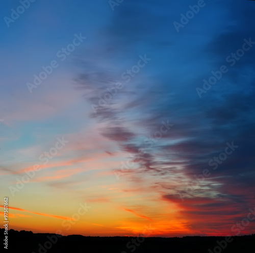 saturated colors of the sky at sunrise