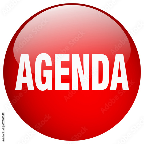 agenda red round gel isolated push button