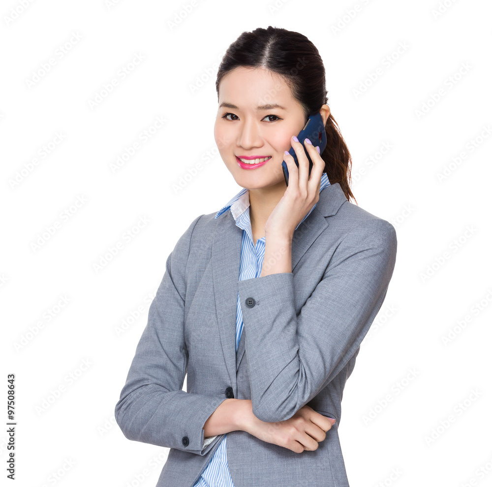 Young Businesswoman talk to cellphone Young Businesswoman talk to cellphone